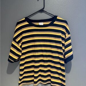 RVCA Black and Yellow Striped Tee